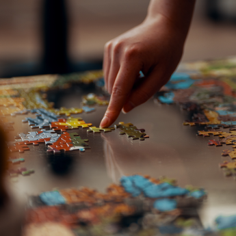 Puzzle pieces on a table