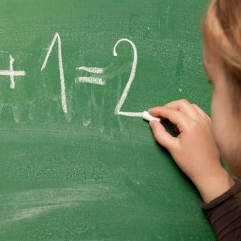 Student at blackboard